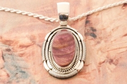 Artie Yellowhorse Purple Spiny Oyster Shell Pendant